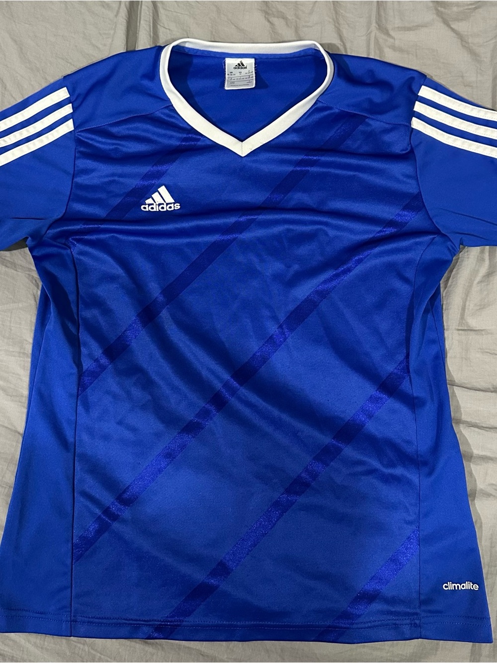 adidas Royal Blue Soccer Jersey with White Trim